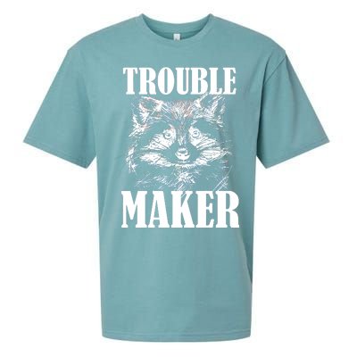 Trouble Maker Funny Raccoon Sueded Cloud Jersey T-Shirt