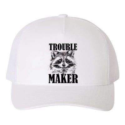 Trouble Maker Funny Raccoon Yupoong Adult 5-Panel Trucker Hat