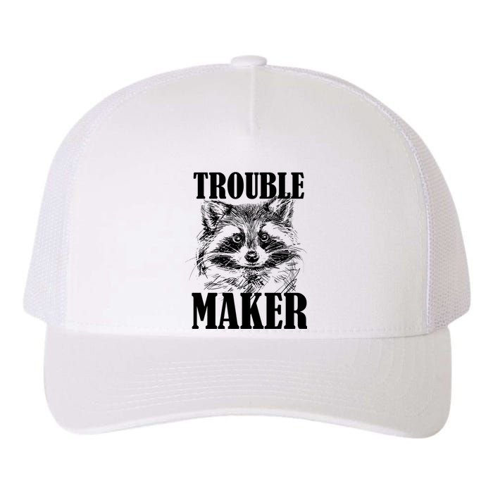 Trouble Maker Funny Raccoon Yupoong Adult 5-Panel Trucker Hat