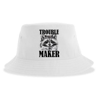 Trouble Maker Funny Raccoon Sustainable Bucket Hat
