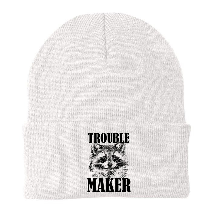 Trouble Maker Funny Raccoon Knit Cap Winter Beanie