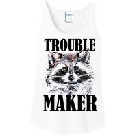 Trouble Maker Funny Raccoon Ladies Essential Tank