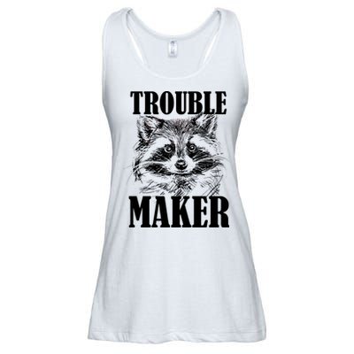 Trouble Maker Funny Raccoon Ladies Essential Flowy Tank