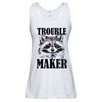 Trouble Maker Funny Raccoon Ladies Essential Flowy Tank