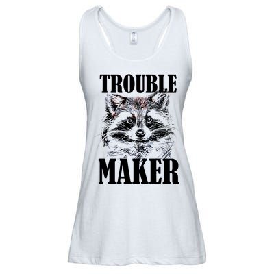 Trouble Maker Funny Raccoon Ladies Essential Flowy Tank