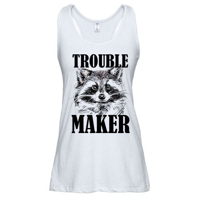 Trouble Maker Funny Raccoon Ladies Essential Flowy Tank