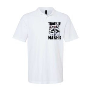 Trouble Maker Funny Raccoon Softstyle Adult Sport Polo