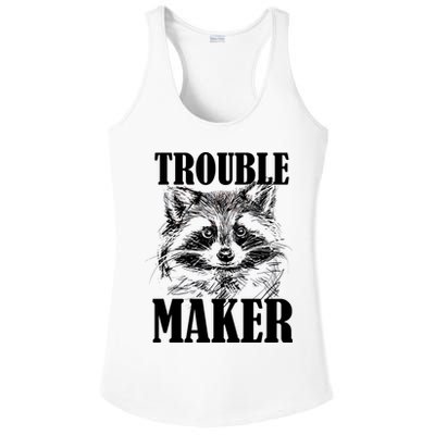 Trouble Maker Funny Raccoon Ladies PosiCharge Competitor Racerback Tank