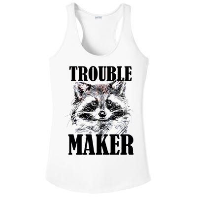 Trouble Maker Funny Raccoon Ladies PosiCharge Competitor Racerback Tank