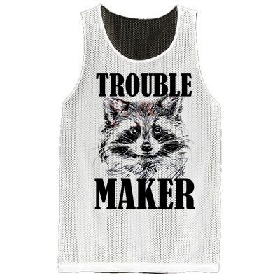 Trouble Maker Funny Raccoon Mesh Reversible Basketball Jersey Tank