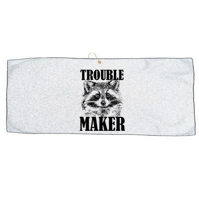 Trouble Maker Funny Raccoon Large Microfiber Waffle Golf Towel