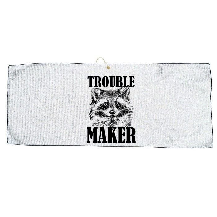 Trouble Maker Funny Raccoon Large Microfiber Waffle Golf Towel