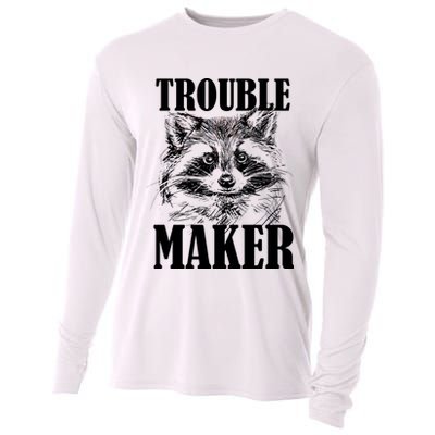 Trouble Maker Funny Raccoon Cooling Performance Long Sleeve Crew