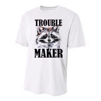 Trouble Maker Funny Raccoon Youth Performance Sprint T-Shirt