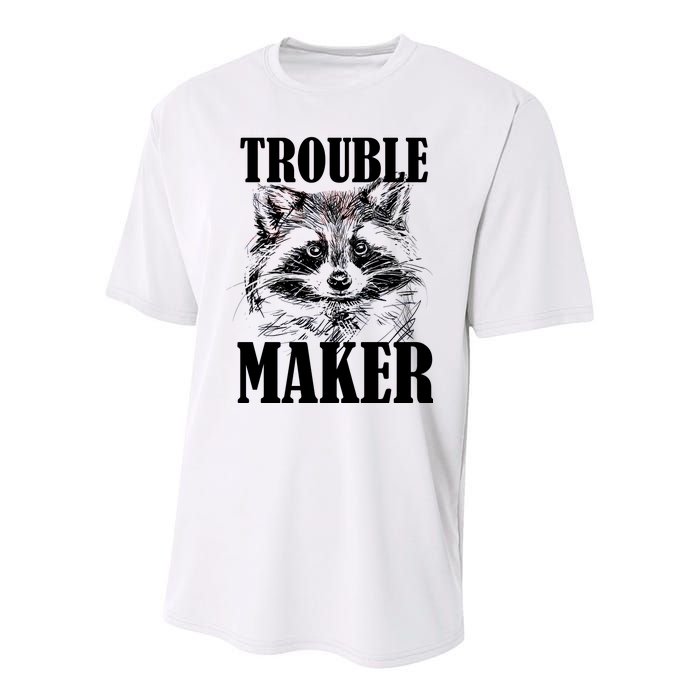 Trouble Maker Funny Raccoon Youth Performance Sprint T-Shirt