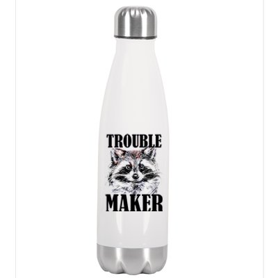 Trouble Maker Funny Raccoon Stainless Steel Insulated Water Bottle