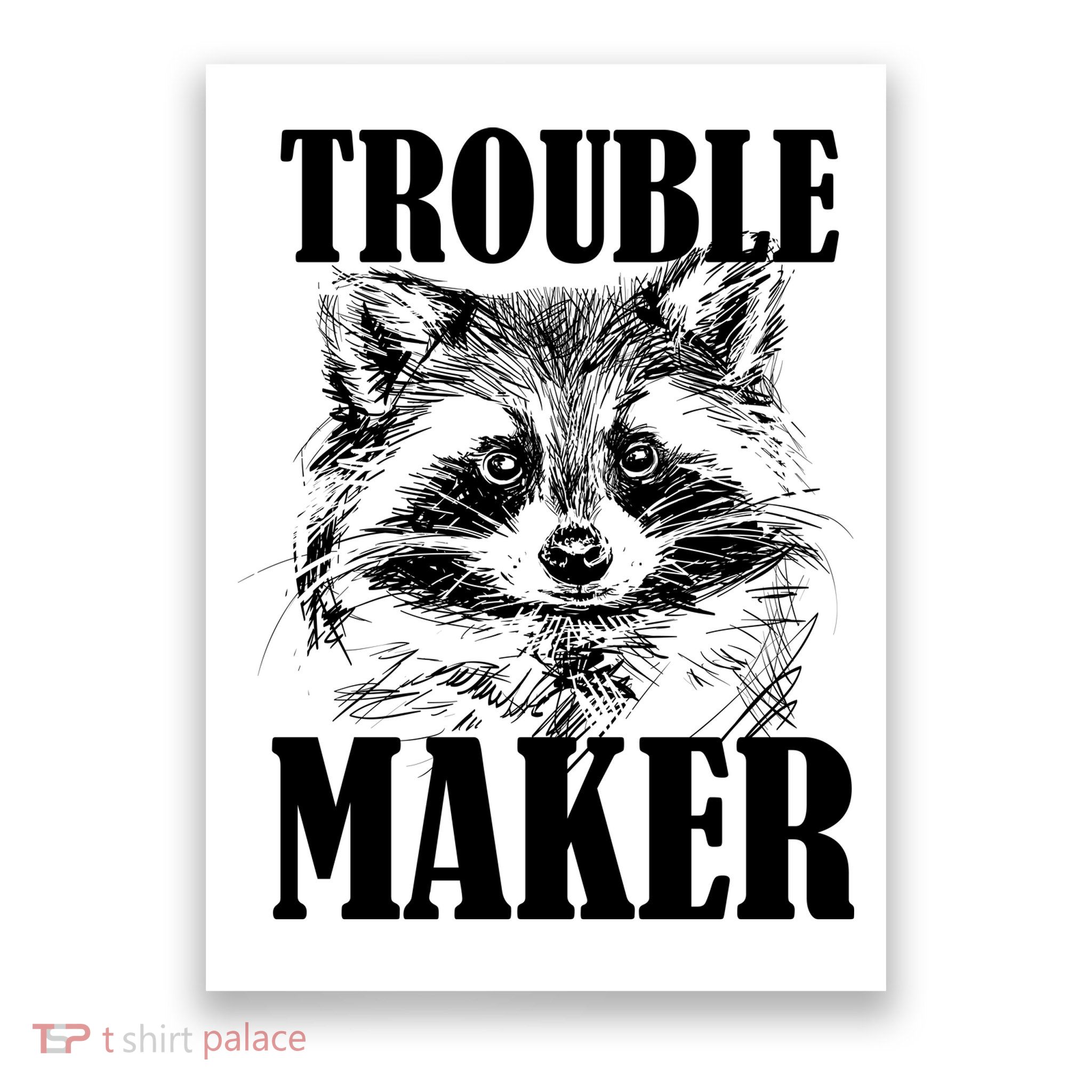 Trouble Maker Funny Raccoon Poster
