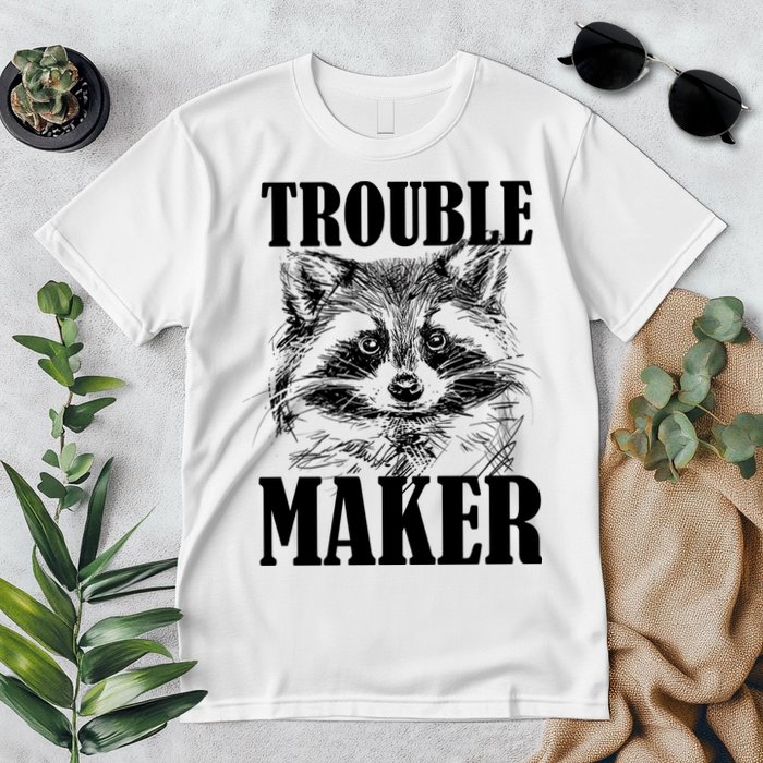 Trouble Maker Funny Raccoon Premium T-Shirt