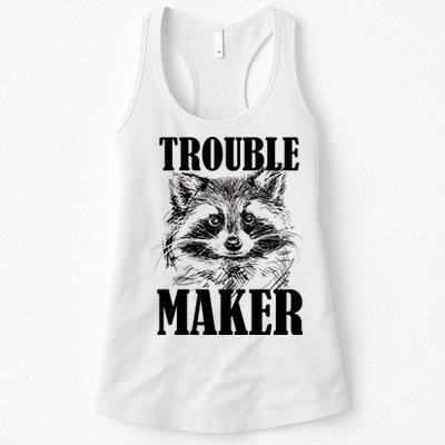 Trouble Maker Funny Raccoon Womens Tank Top