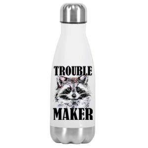 Trouble Maker Funny Raccoon Stainless Steel Insulated Water Bottle