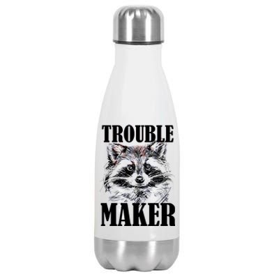 Trouble Maker Funny Raccoon Stainless Steel Insulated Water Bottle