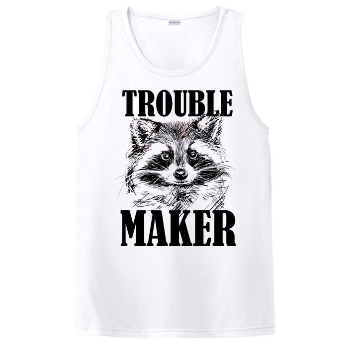 Trouble Maker Funny Raccoon PosiCharge Competitor Tank