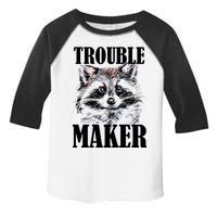 Trouble Maker Funny Raccoon Toddler Fine Jersey T-Shirt