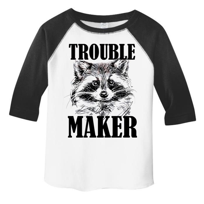 Trouble Maker Funny Raccoon Toddler Fine Jersey T-Shirt