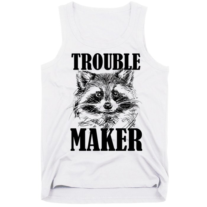 Trouble Maker Funny Raccoon Tank Top