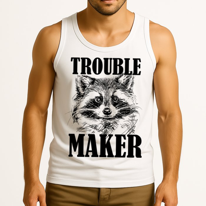 Trouble Maker Funny Raccoon Tank Top