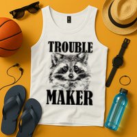Trouble Maker Funny Raccoon Tank Top