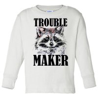 Trouble Maker Funny Raccoon Toddler Long Sleeve Shirt