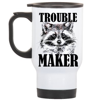 Trouble Maker Funny Raccoon Stainless Steel Travel Mug