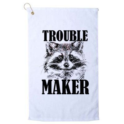 Trouble Maker Funny Raccoon Platinum Collection Golf Towel