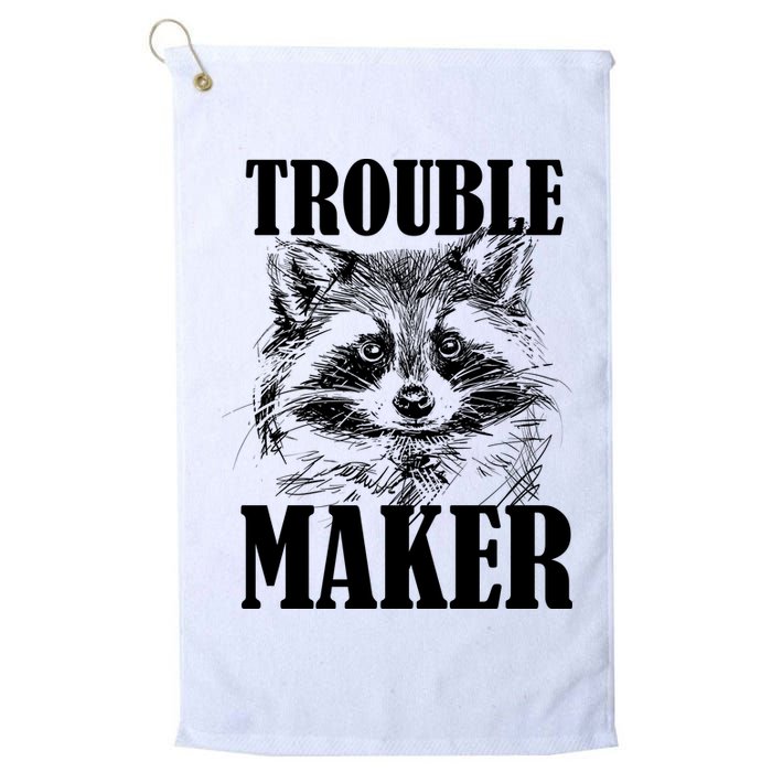 Trouble Maker Funny Raccoon Golf Towel