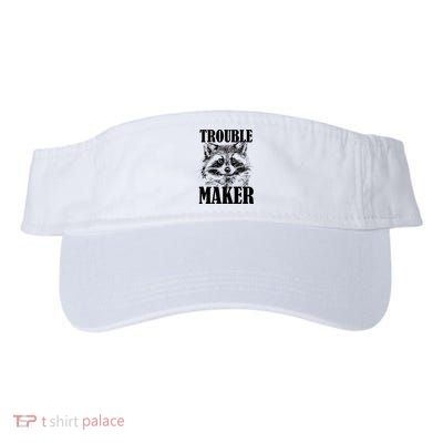 Trouble Maker Funny Raccoon Valucap Bio-Washed Visor