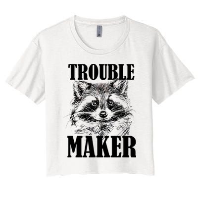 Trouble Maker Funny Raccoon Crop Top