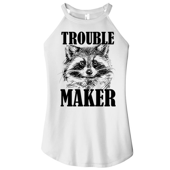 Trouble Maker Funny Raccoon Women's Perfect Tri Rocker Tank