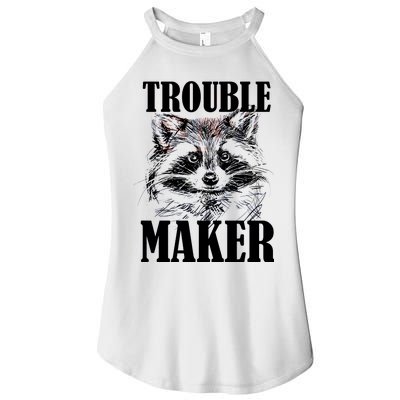 Trouble Maker Funny Raccoon Women's Perfect Tri Rocker Tank