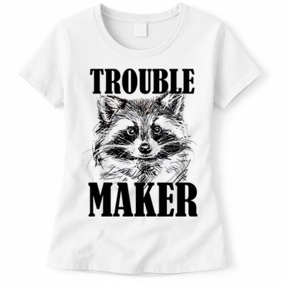 Trouble Maker Funny Raccoon Womens T-Shirt