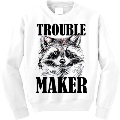 Trouble Maker Funny Raccoon Kids Sweatshirt