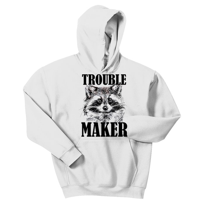 Trouble Maker Funny Raccoon Kids Hoodie