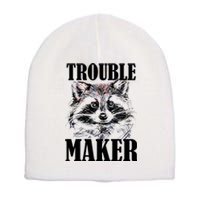 Trouble Maker Funny Raccoon Short Acrylic Beanie