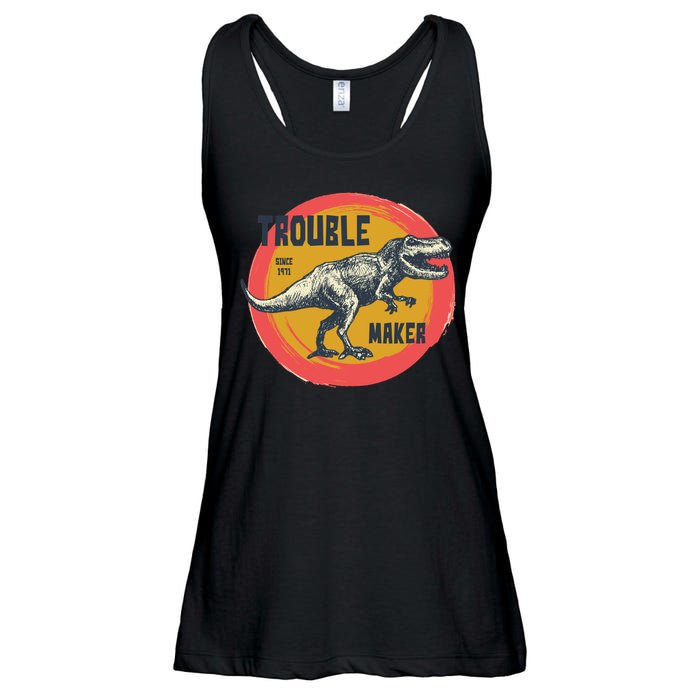 Trouble Maker T-Rex Since 1971 Ladies Essential Flowy Tank