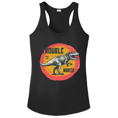 Trouble Maker T-Rex Since 1971 Ladies PosiCharge Competitor Racerback Tank