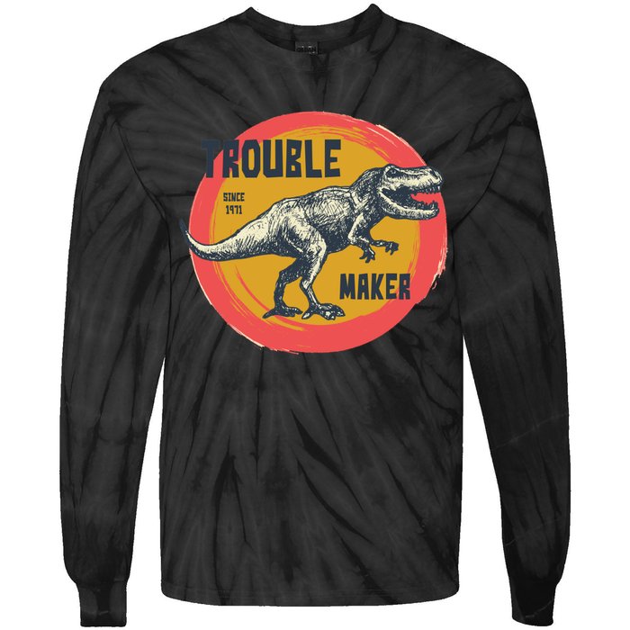 Trouble Maker T-Rex Since 1971 Tie-Dye Long Sleeve Shirt
