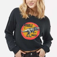 Trouble Maker T-Rex Since 1971 Cropped Pullover Crew