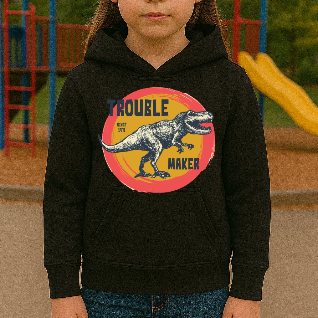 Trouble Maker T-Rex Since 1971 Kids Hoodie