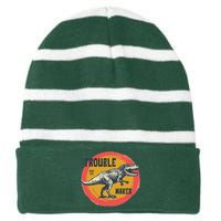 Trouble Maker T-Rex Since 1971 Striped Beanie with Solid Band