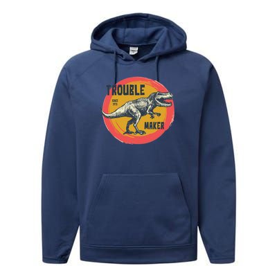 Trouble Maker T-Rex Since 1971 Performance Fleece Hoodie